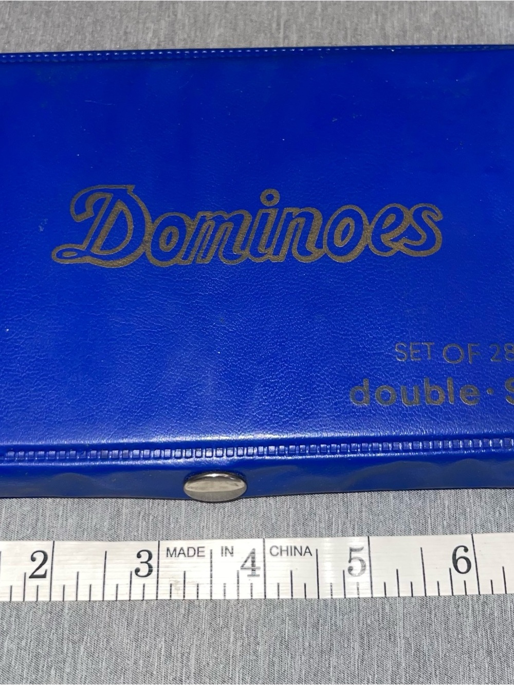 Vintage Classic Double Six Domino Set 28 Pieces With Metal Spinners No Rust